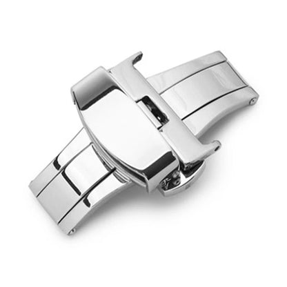 Stainless Steel Butterfly Buckle – Polished & Matte Watch Band Clasp for 16mm, 18mm, 20mm, 22mm Straps