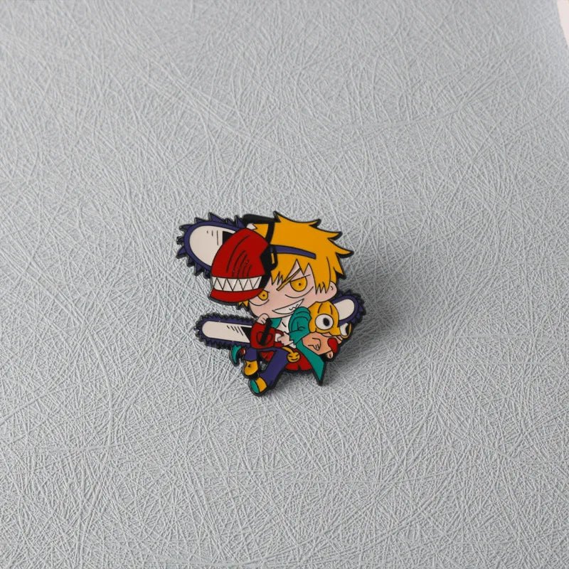 2PCS Anime Character Enamel Pins - Cute Metal Lapel Brooches for Clothing, Backpacks and Cosplay Gifts