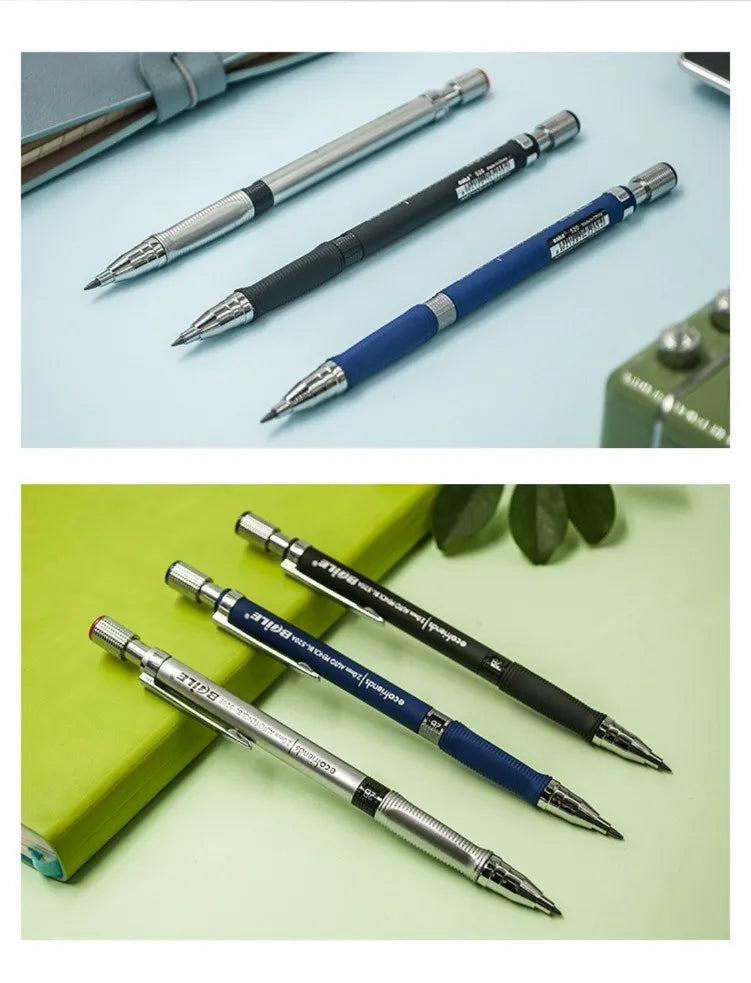 Mechanical Pencil Set 2.0mm – Automatic Pencil with 2B Black & Colored Lead Refills for Writing, Sketching, & Art Drawing