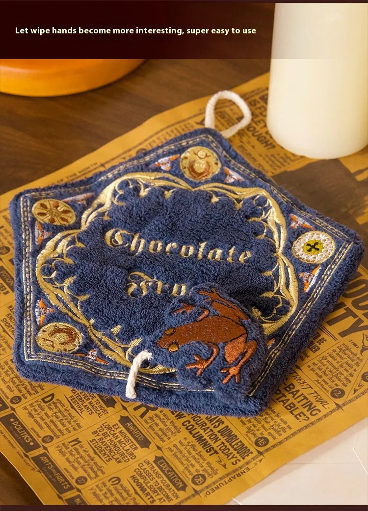 Miniso Warner Harry Potter Magic Chocolate Frog Towel – Embroidered Coral Velvet with High Count Embroidery