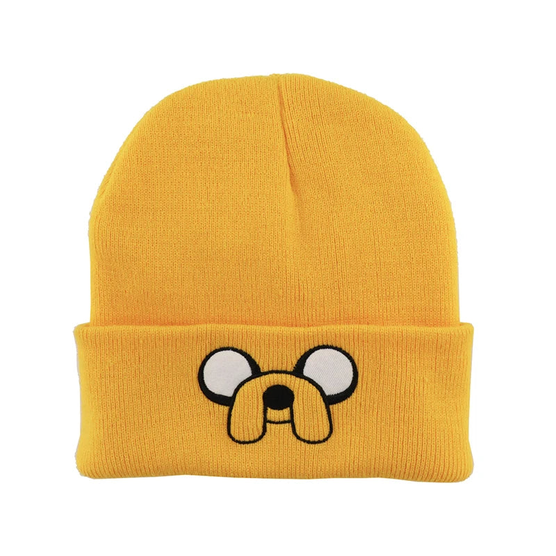 Cute Puppy Embroidered Knitted Hat - Yellow Ear Protection for Autumn & Winter - Warm & Versatile Beanie