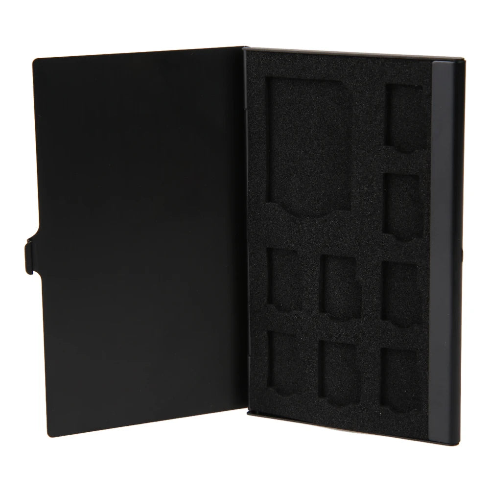 9-in-1 Portable Memory Card Case – Aluminum SD & Micro SD Card Holder with 1SD + 8TF Storage, Protector Box