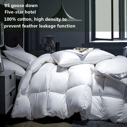 Winter Cotton Goose Down Quilt – Super Soft Fluffy Duvet for Queen & King Size, Four Seasons Blanket 220x240