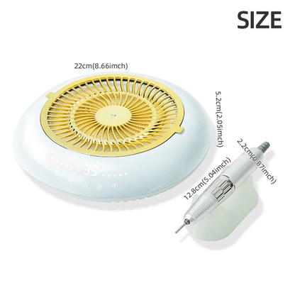 60W 35,000 RPM Nail Drill Machine with Vacuum Cleaner – Reusable Filter, Strong Nail Dust Collector, Professional Manicure Drill