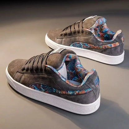 Black Platform Casual Sports Shoes - Unisex Thick Sole Sneakers for Spring & Fall