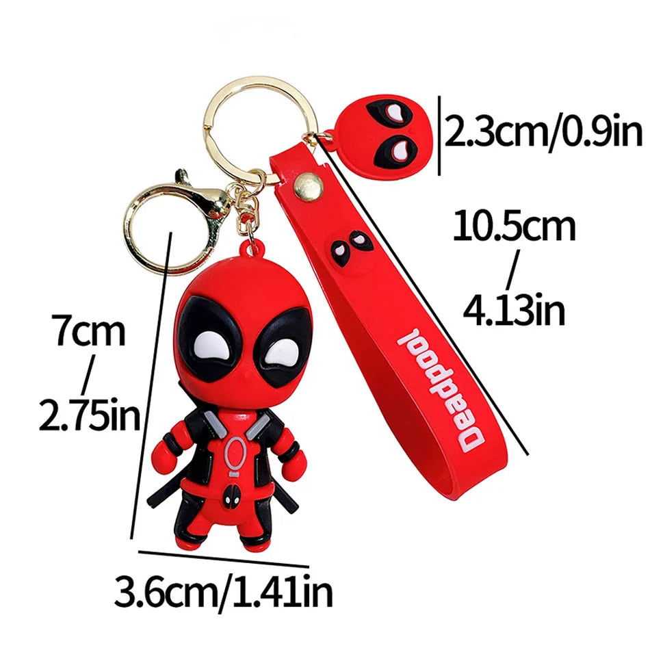 New Mutants Deadpool Anime Keychain – Superhero Villain Doll Pendant for Car Keys, Boys’ Party Gifts & Jewelry