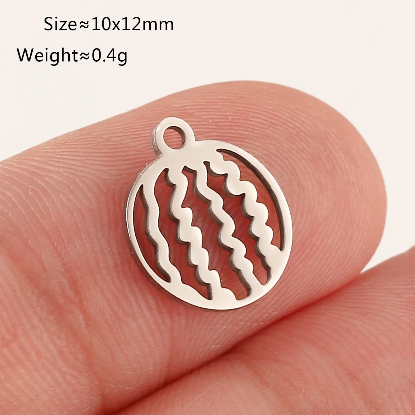 5pcs Stainless Steel Fruit Charms – Strawberry, Cherry, Pineapple & Watermelon Pendants for DIY Bracelets & Necklace Jewelry Making
