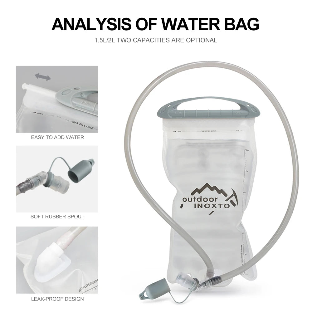 INOXTO 5L Trail Running Backpack - Ultra-Light Hydration Vest for Marathon & Cycling with 1.5L/2L Water Bag
