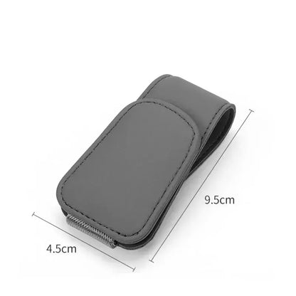 Universal Car Sun Visor Glasses Holder Clip – Magnetic Leather Eyeglass Hanger Storage Organizer Auto Accessories
