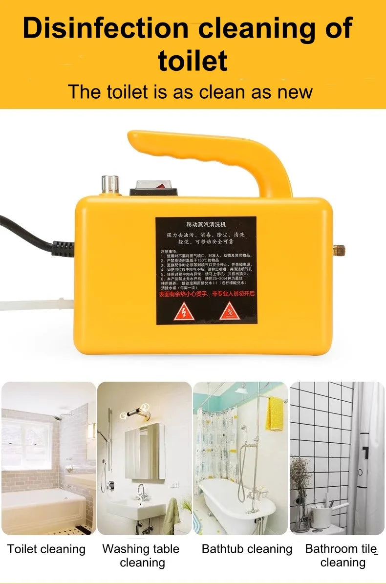 2600W 220V High-Temperature Steam Cleaner - Portable Sterilization Pressure Washer for Home, Car, Kitchen & AC
