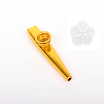 Golden Aluminum Kazoo - Membrane Diaphragm Musical Instrument for Beginners & Performers