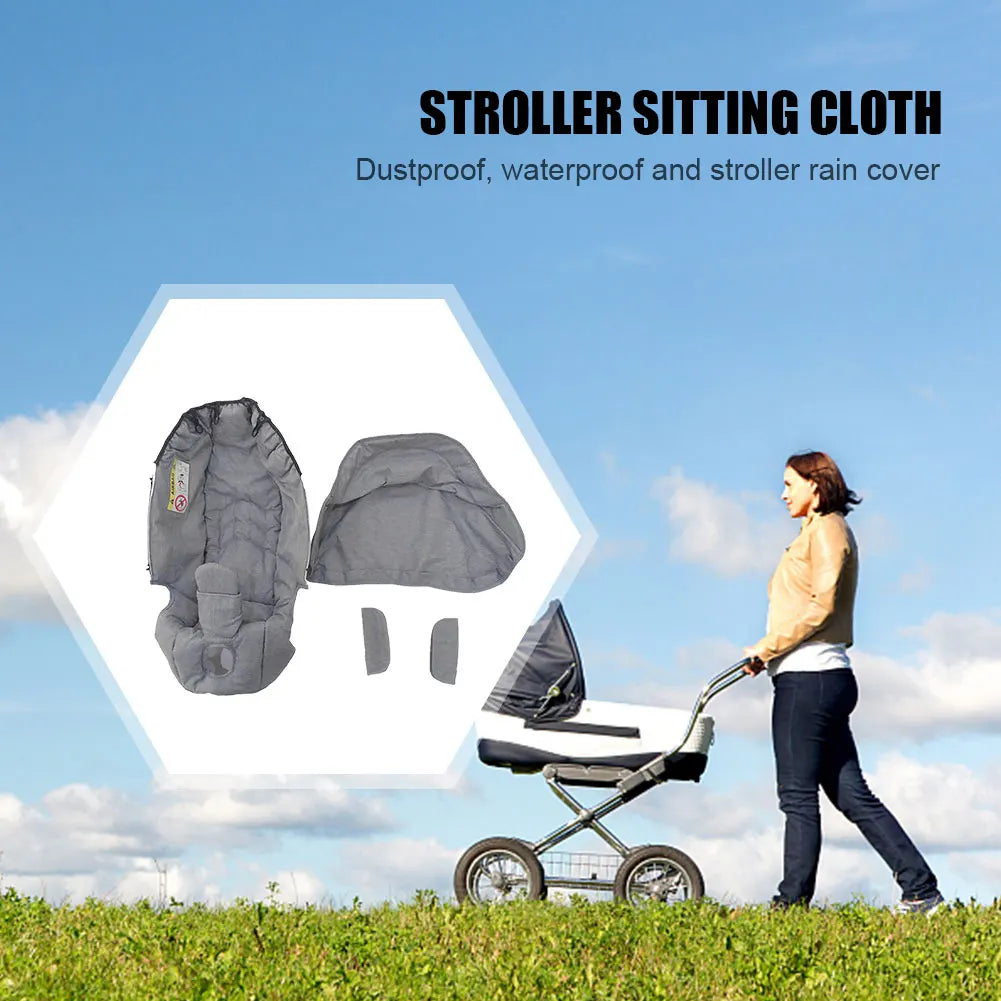 Toddler Baby Stroller Rain Cover — Waterproof Oxford Sunshade & Dustproof Cover with Soft Seat Cushion and Washing Kit