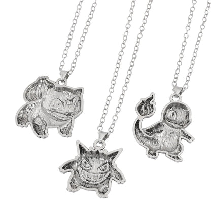Anime Monster Alloy Pendant Necklace - Bulbasaur Charmander Gengar Character Jewelry Gift