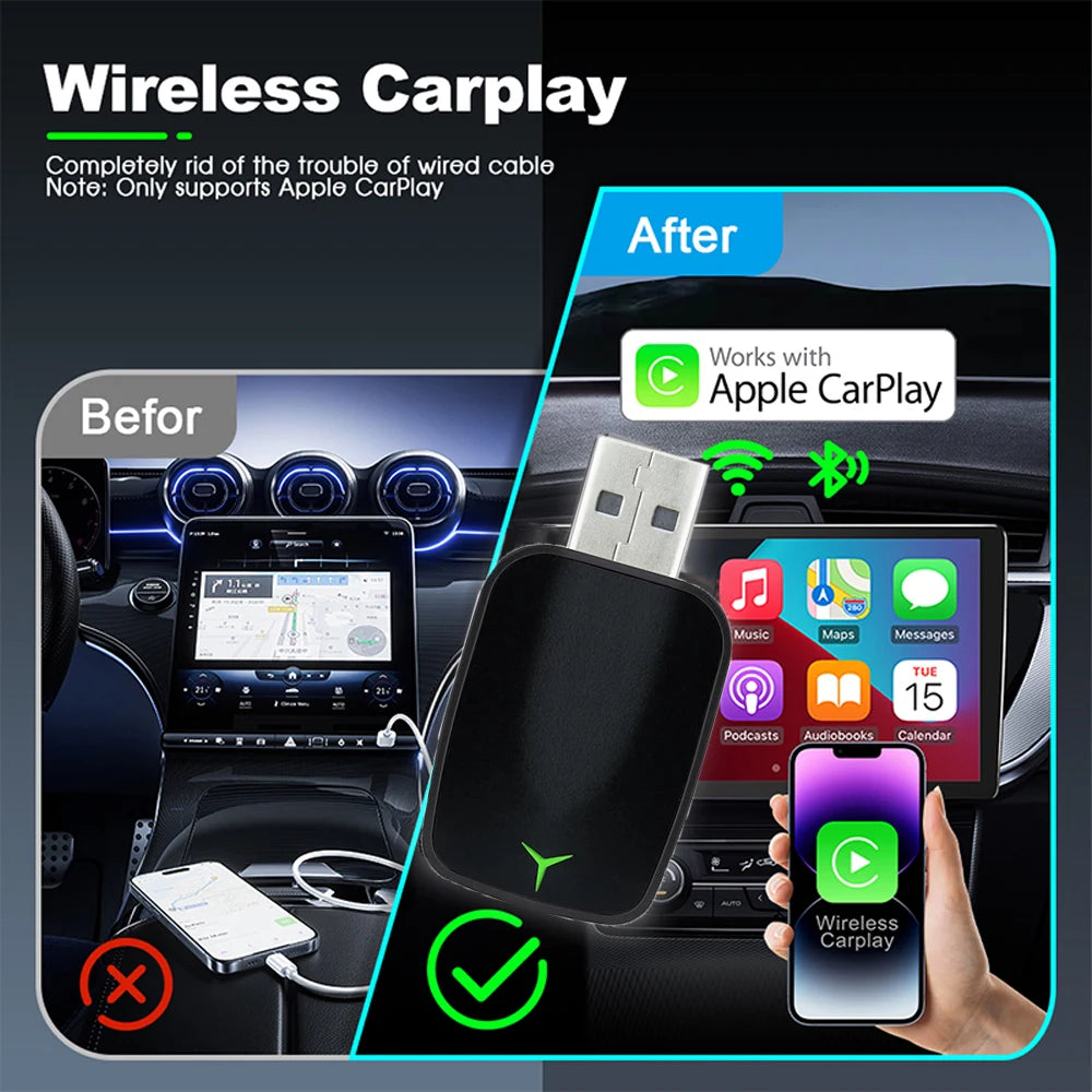 New 2-in-1 Wired to Wireless CarPlay & Android Auto Adapter – Smart Box with 5GHz WiFi, Fast Plug & Play Connection
