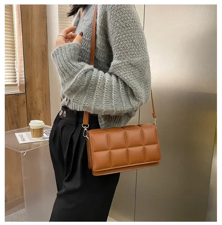 Fashion Brand Designer Women’s Shoulder Bag – Small PU Leather Crossbody, Classic Handle Handbag