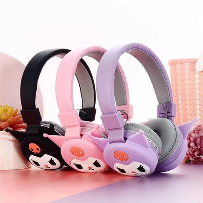 Sanrio Hello Kitty & Kuromi Wireless Bluetooth Headphones – Foldable Lightweight Earphones with Mic for Phones & Laptop
