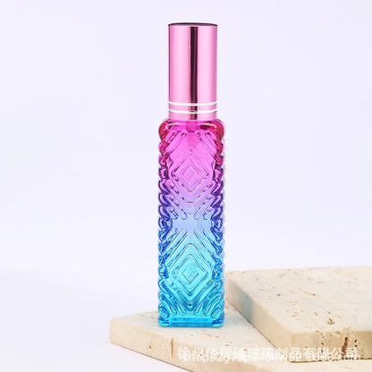 10ml Square Glass Perfume Bottle – Colorful Mini Refillable Spray Vial for Fragrance & Cosmetic Packaging