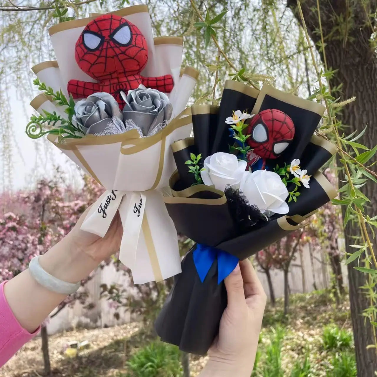 Spider-Man Superhero Plush Doll – Handmade Stuffed Bouquet Gift for Boys Birthday Christmas Graduation