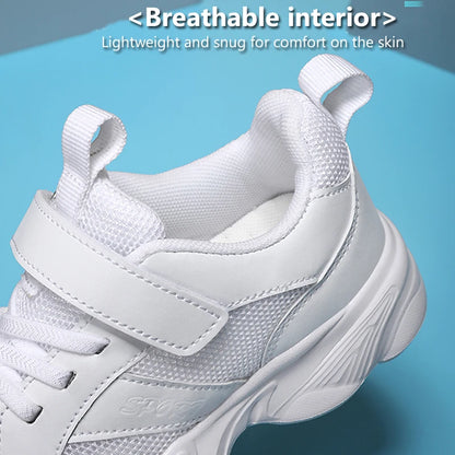 Kids’ Breathable Sports Shoes – Anti-Skid Black School Walking & Running Sneakers for Boys & Girls