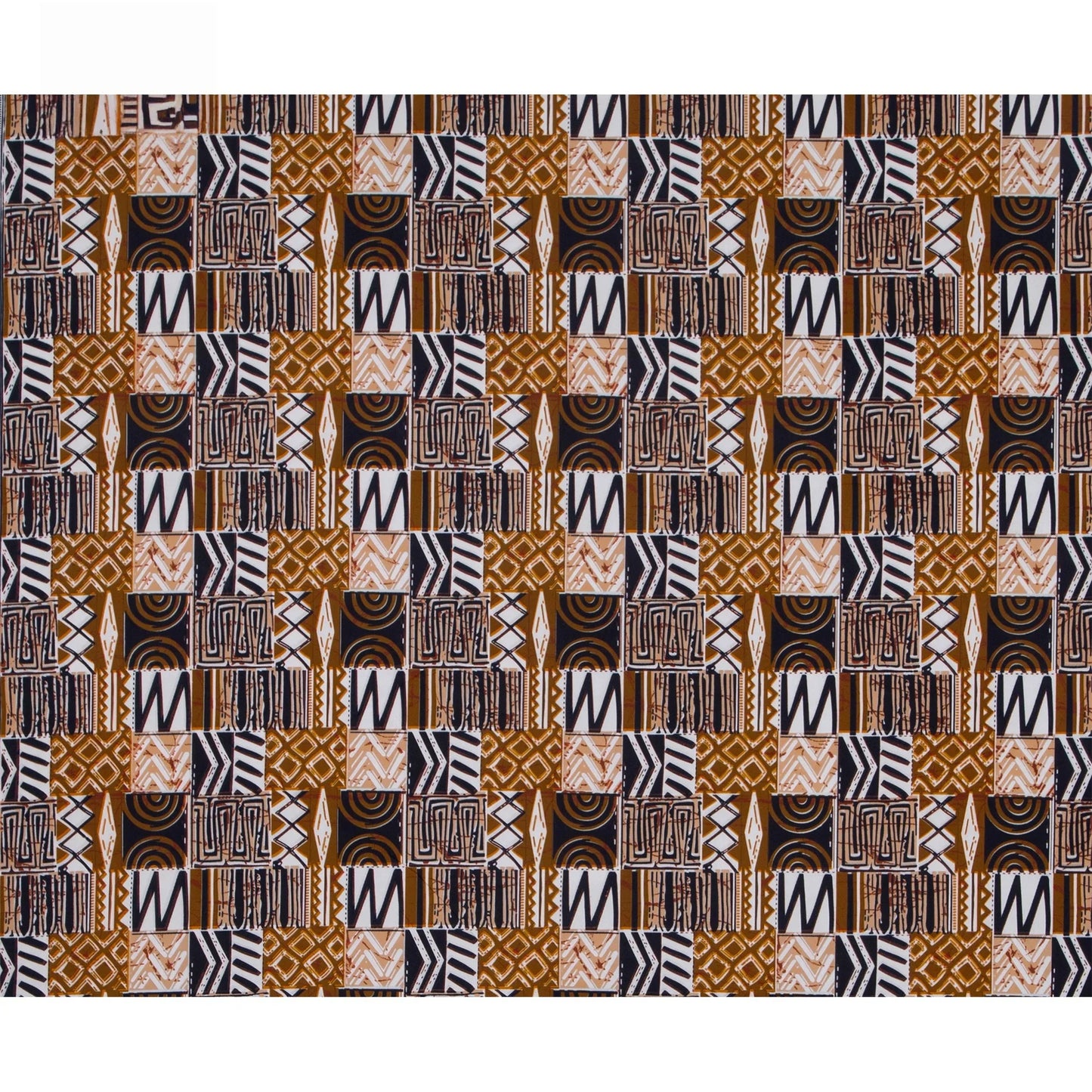 African Wax Kente Print Fabric - 3/6 Yard 100% Polyester Party Dress Material