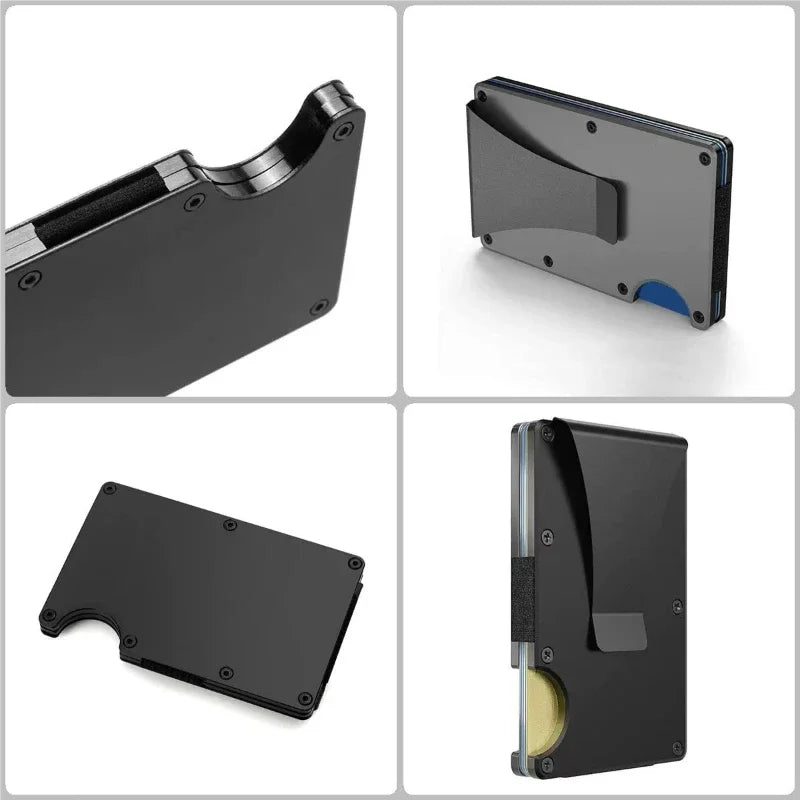 2025 RFID Blocking Front Pocket Wallet – Slim Minimalist Metal Wallet with Money Clip for Men & Unisex