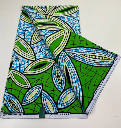 African Ankara Wax Print Fabric - 100% Cotton Soft Nigerian Real Wax Material for Women’s Party Dresses