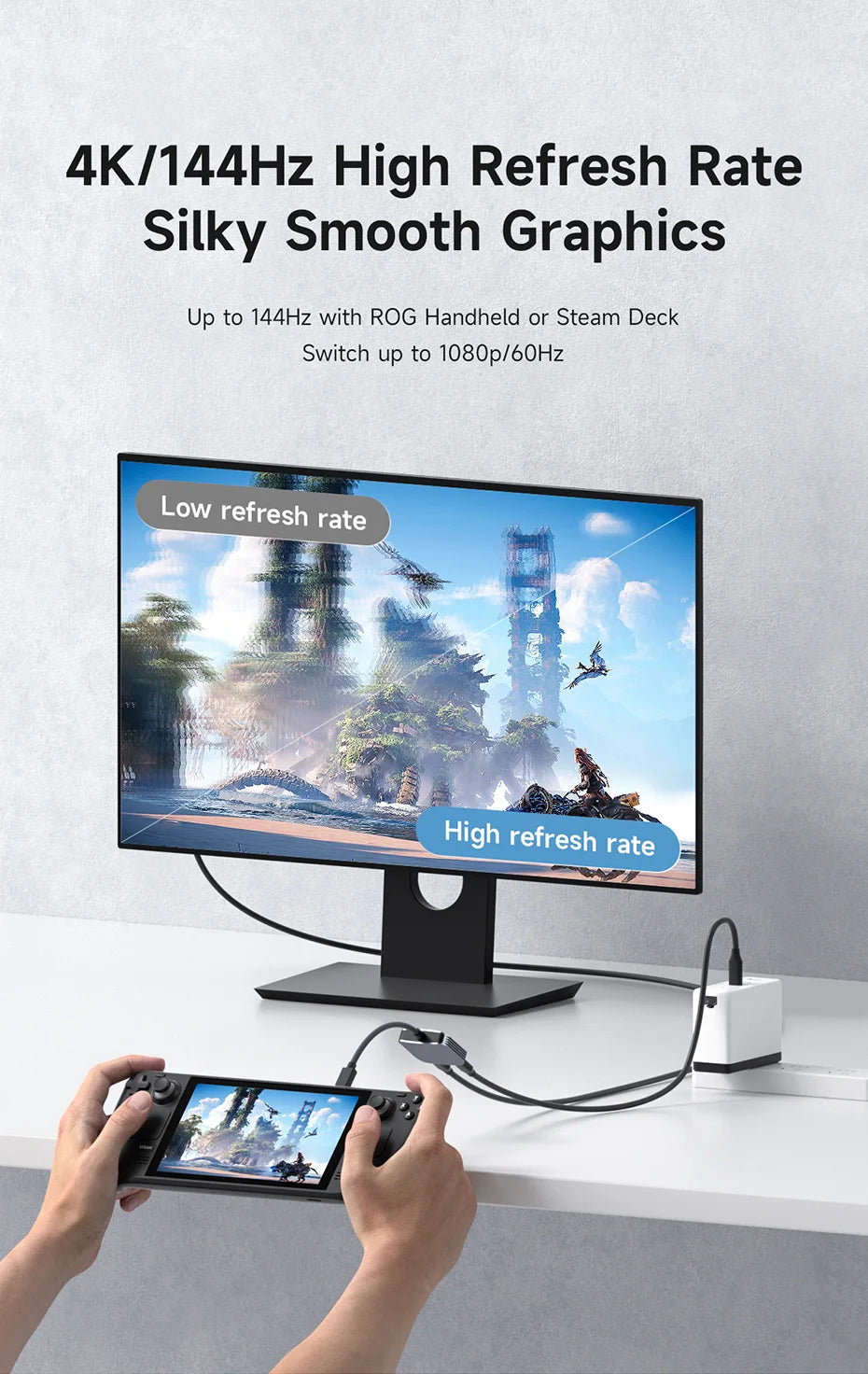 Hagibis AR Glasses Adapter USB-C Hub — Charging & Play Converter for Switch, Rokid, Xreal, RayNeo Air