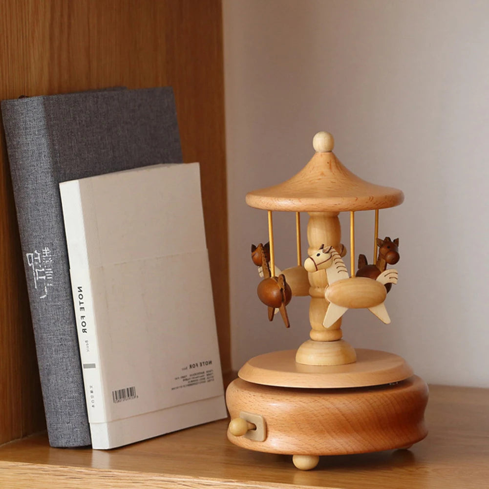Elegant Wooden Castle Carousel Music Box - Perfect Birthday and Christmas Gift for Girlfriend or Boyfriend