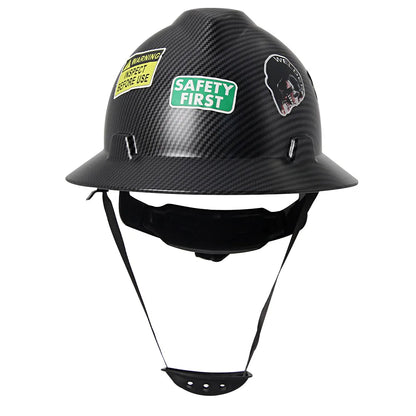 Full Brim Safety Helmet - Lightweight ABS Construction Hard Hat with ANSI Protection & 50 Waterproof DIY Stickers