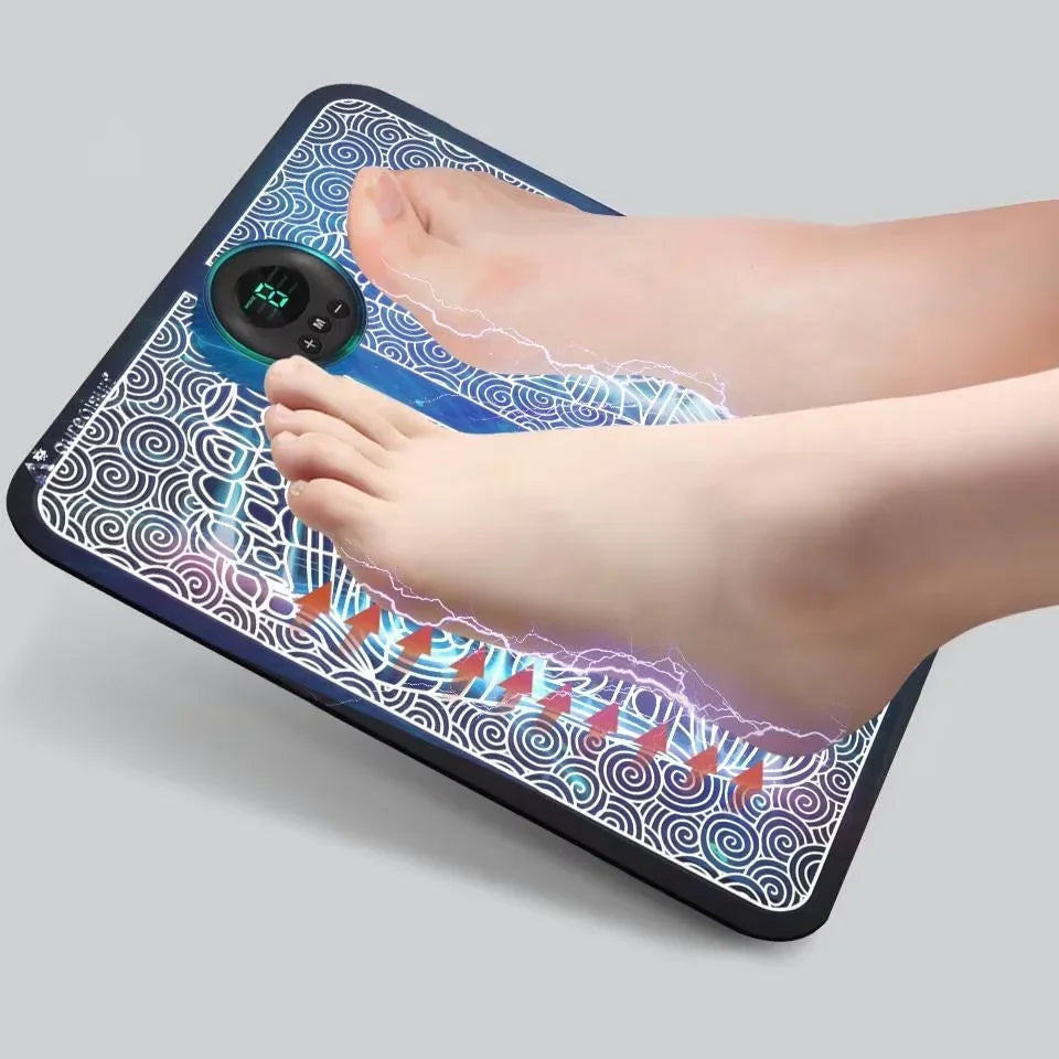 Electric Foot Massager Pad - Muscle Relaxation & Massage Trainer for Home, Fitness, Outdoor Sports & Family Use