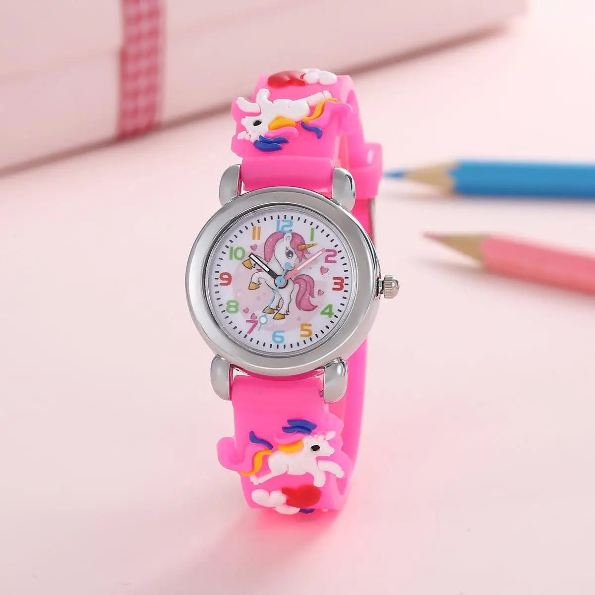 Colorful Unicorn Kids Watch - Cartoon Quartz Electronic Wristwatch for Students and Children
