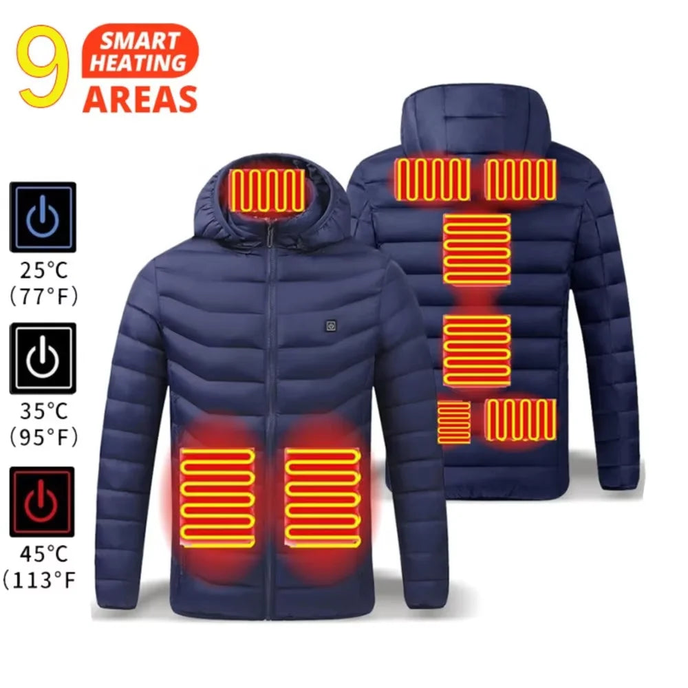 21-Zone USB Heated Jacket for Men & Women – Warm Self-Heating Vest & Coat for Skiing, Camping, Hiking, and Winter Wear
