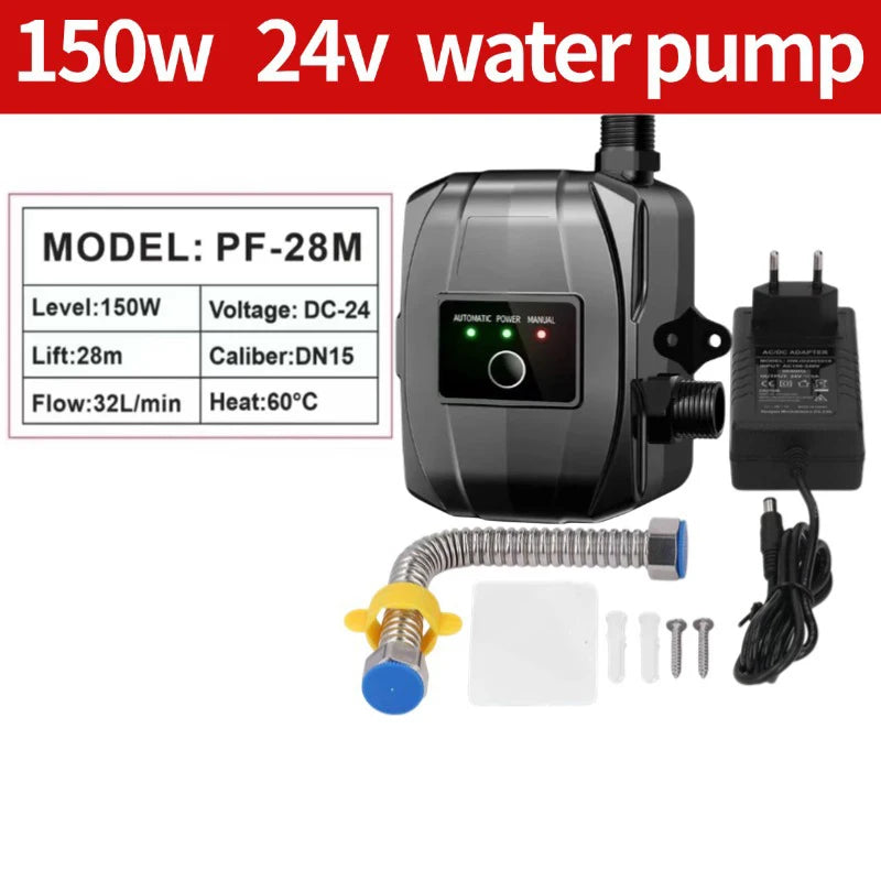 24V Automatic Water Pressure Booster Pump for Home Shower – Hot & Cold Faucet High Pressure Booster Pump (US/EU Compatible)