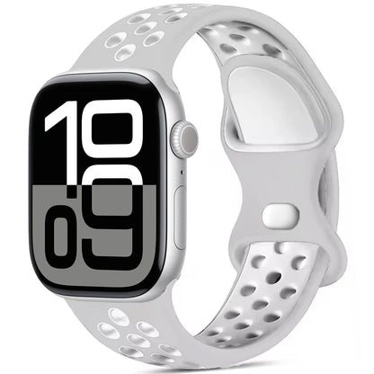 Silicone Apple Watch Strap - Breathable Wristband for Watch 11/10/9/8/7 Ultra 3/2 SE Series 49mm-41mm