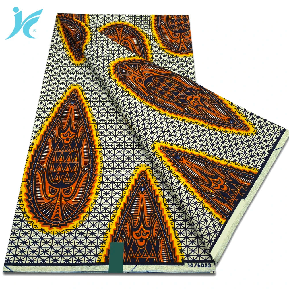 Classic African Wax Fabric - 100% Cotton Soft Ankara Pagne for Women's Dresses