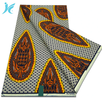 Classic African Wax Fabric - 100% Cotton Soft Ankara Pagne for Women's Dresses