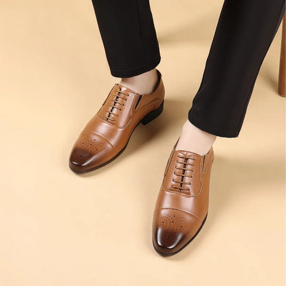 Men’s Luxury Leather Dress Shoes - Business Wedding Office & Party Formal Footwear