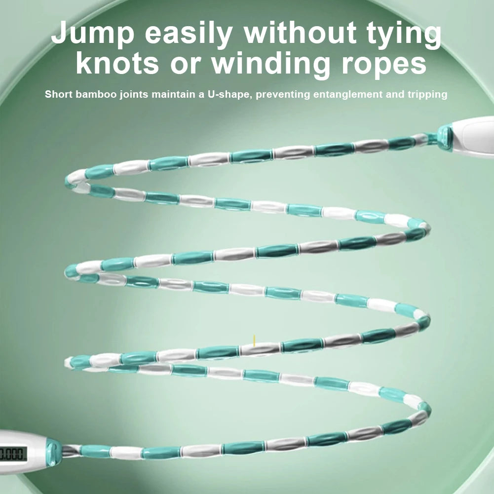 Beaded Jump Rope with Counter – Adjustable Plastic Segmented Skipping Rope for Kids & Adults