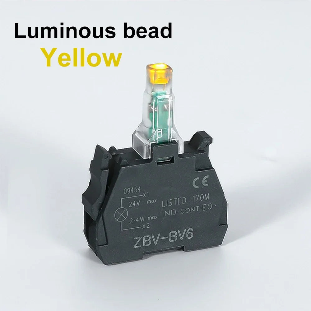 XB4 22mm LED Rotary Selector Switch – 1NO/2NO/1NO1NC Self-Locking 2/3 Position Control Knob 12V/24V/220V 10A Red Green Indicator