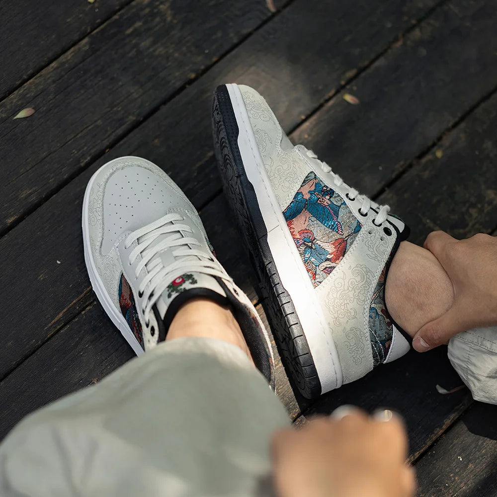 Mr.A Personalized Embroidered Men's Shoes - Trendy Casual Sports Lace-Up Sneakers for Everyday Wear