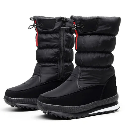 Women’s Faux Fur Ankle Boots – Silver Chunky Platform Waterproof Snow Boots with Thick Plush, Warm Winter Shoes