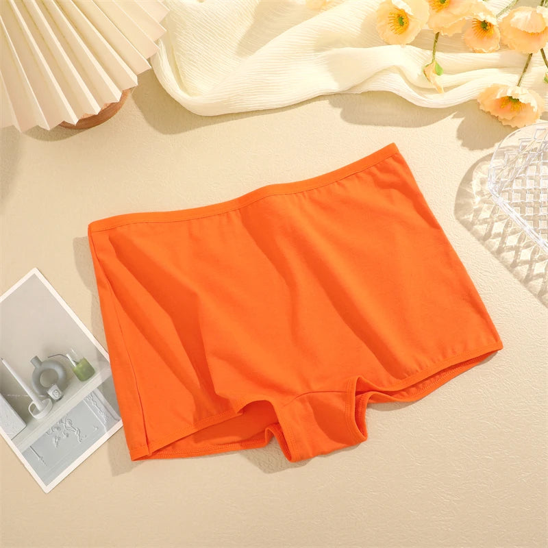 New Women’s Cotton Seamless Sports Panties – Solid Color Boxers, Cozy Lingerie Underwear XS-XL