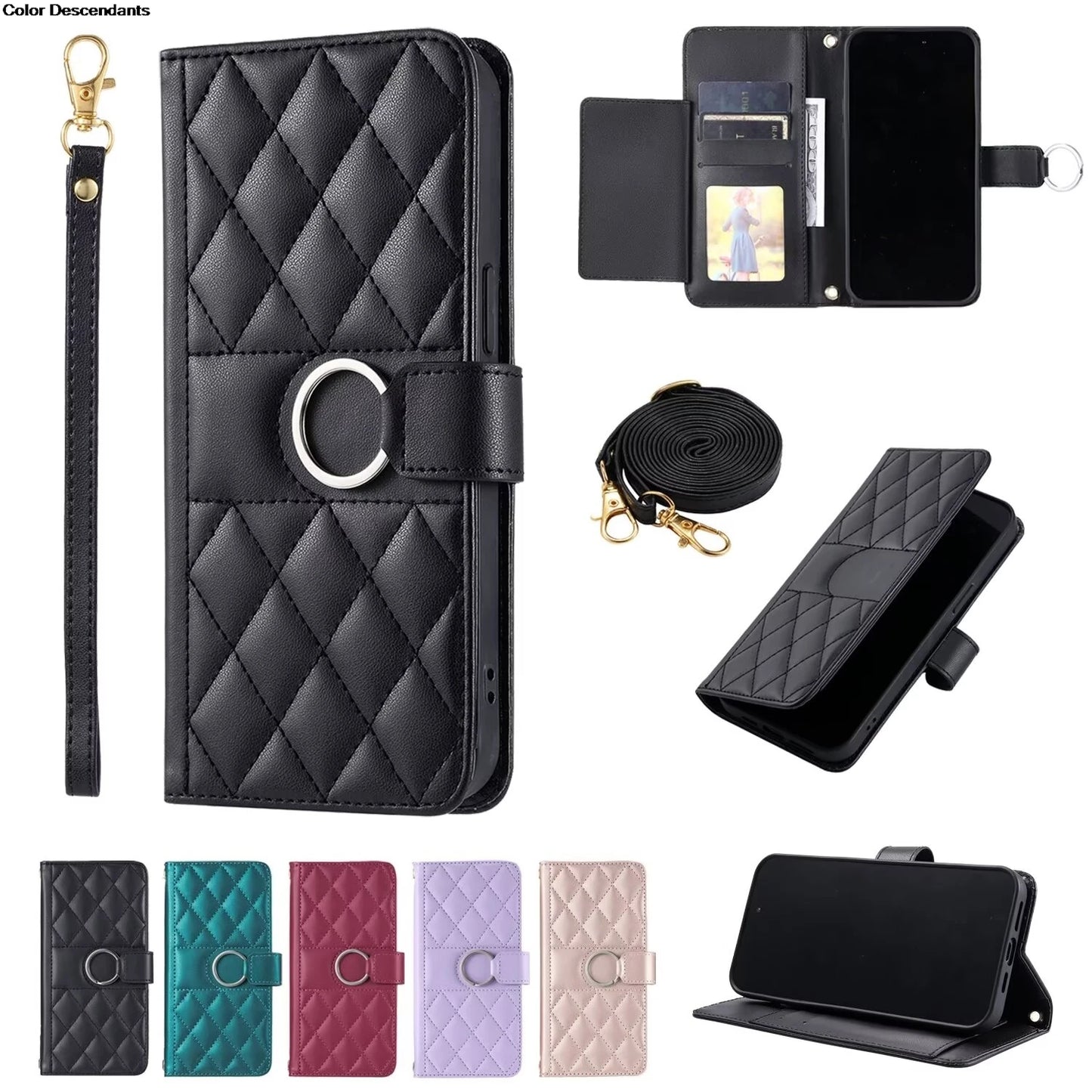 Lanyard Flip Leather Case for Xiaomi – Zipper Wallet & Card Cover for Redmi Note 13/12/12S/11/11S/10/10S/9S/9 Pro/13C/12 Poco X5/M6 Pro