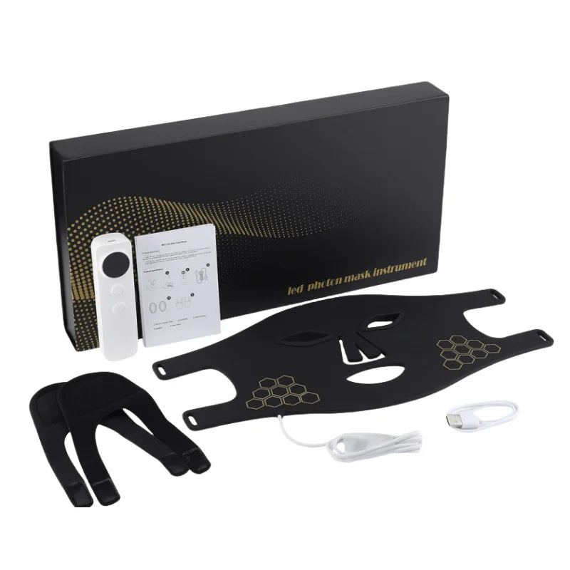 Red Light Therapy Mask - 460nm, 660nm, 850nm LED Beauty Device for Skin Rejuvenation, Anti-Aging & Wrinkle Repair