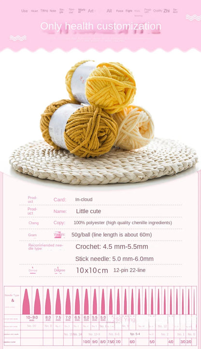 50g/Ball DIY Knitting Yarn – Soft Wool for Baby Scarf, Hat, Chunky Crochet Thread