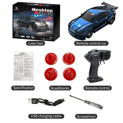4WD 1:64 Mini RC Drift Car — 2.4GHz Palm Racing Remote Control Toy for Kids & Collectors