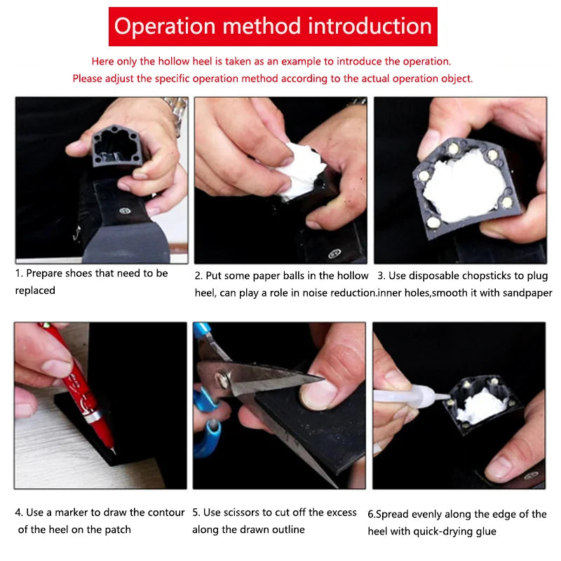 Rubber Sole Replacement Sheet: Shoe Repair Patch for High Heels, Sandals - Non-Slip Sole Protector & Heel Pad Insoles