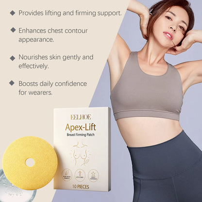 10 Pcs Breast Lifting Patches - Hydrolyzed Collagen Firming & Shaping Skin Care Patches for Women