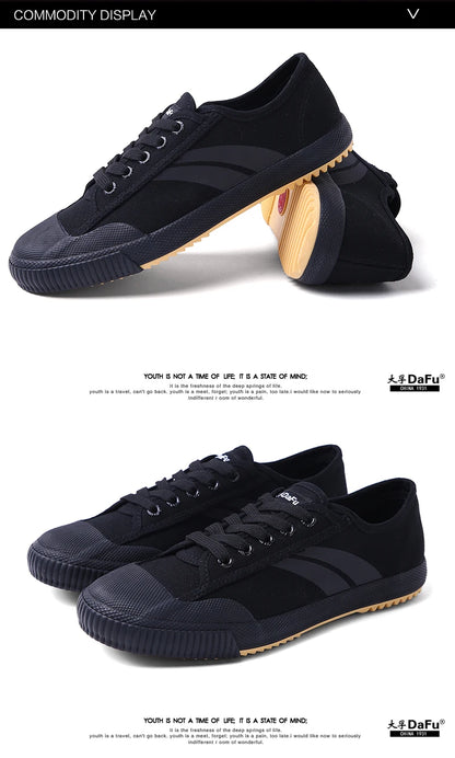 Dafu Original Kung Fu Sneakers - Unisex All Black Classic Martial Arts Shoes (Improved Version)
