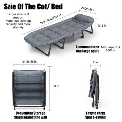 American Folding Bed – Single Sofa Bed & Lounge Chair for Napping & Sunbathing, Ideal for Courtyard